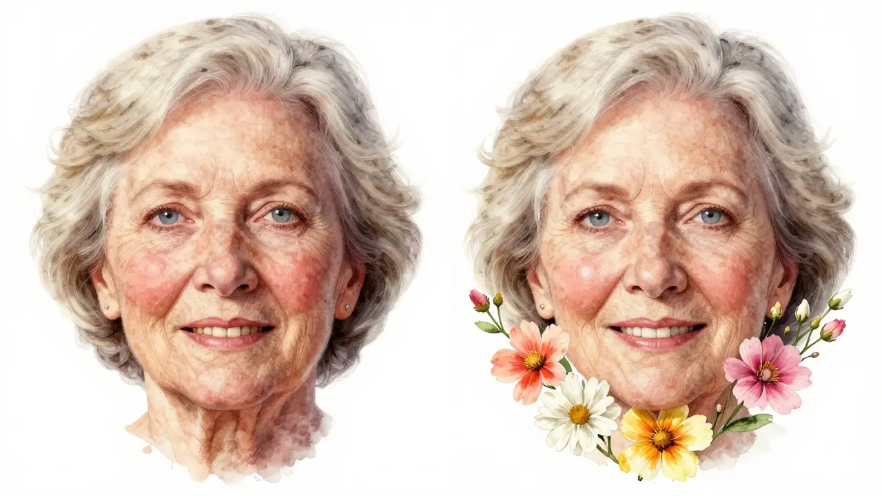 Převrat v tváři seniora: ze zhrouteného vzhledu k obnově s implantáty, symbolizující obnovu života.