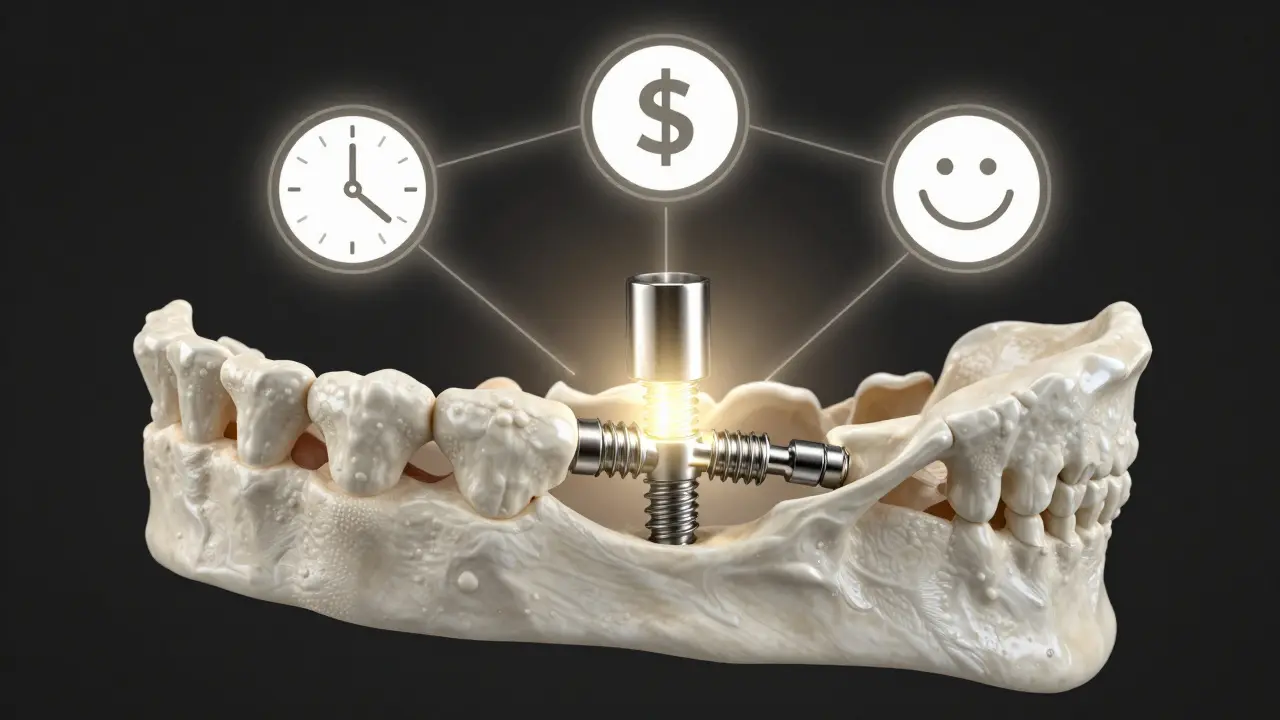 Životní trvání zubního implantátu s integrací do kosti.