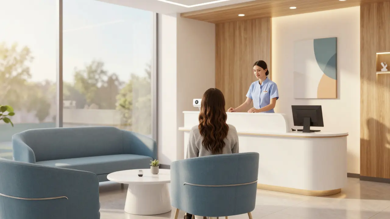 Místo pro návštěvu v moderní zubařské ordinaci