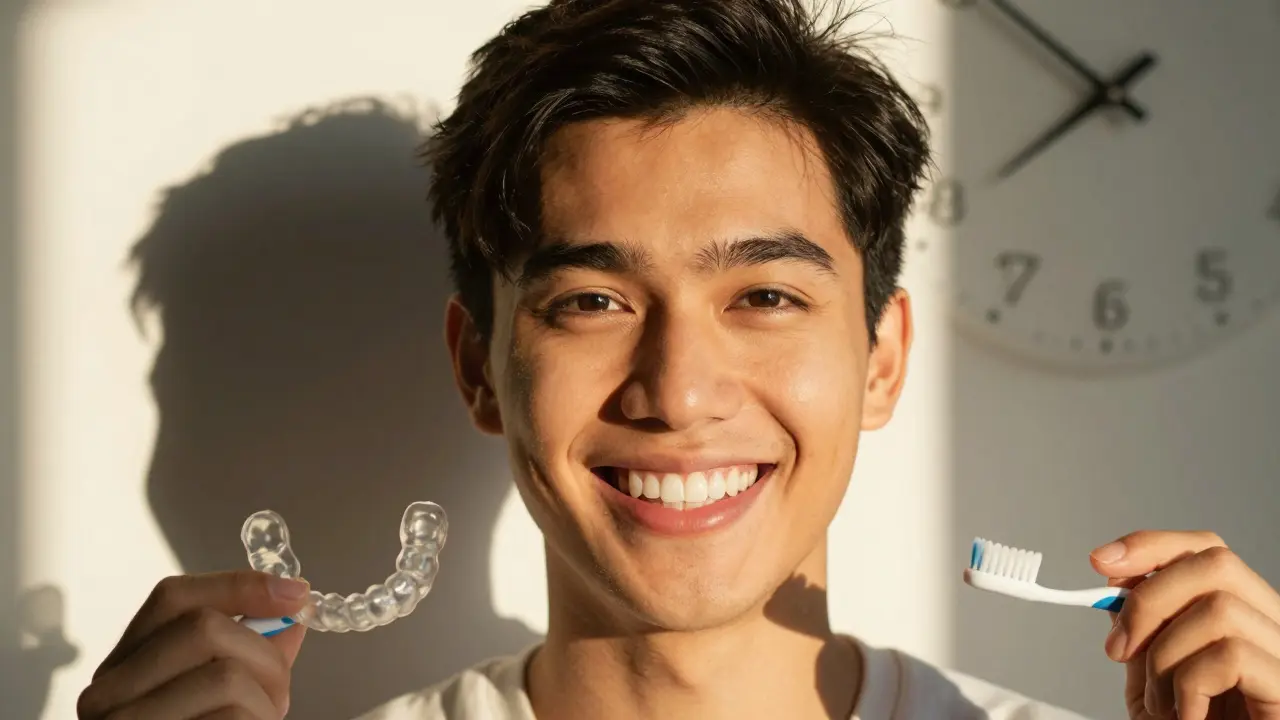 Person smiling with perfect veneers, symbolizing long-term confidence and care.