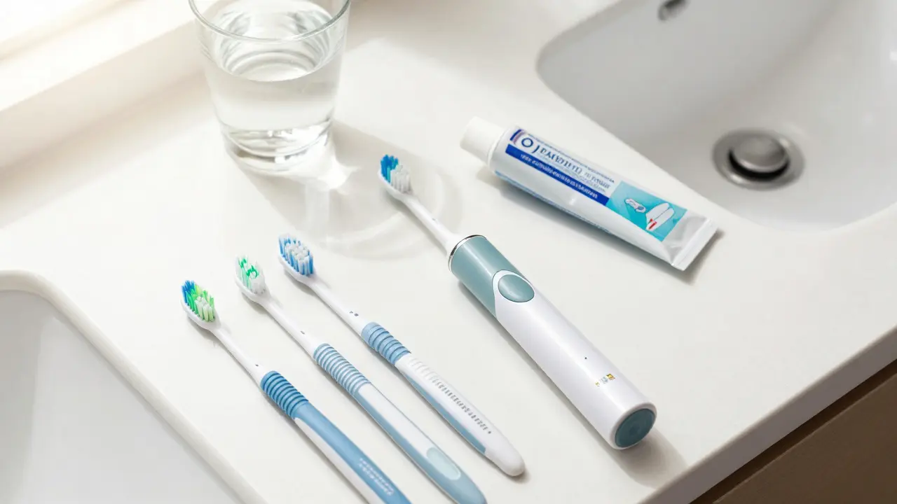 Sada pro domácí péči: sonický kartáček a mezizubní kartáčky.