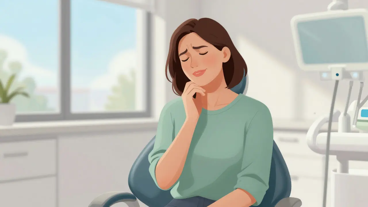 Sklidšený pacient v ordinaci po léčbě