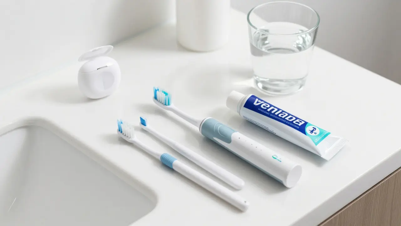 Hygienické potřeby pro péči o zuby s keramickými fazetami