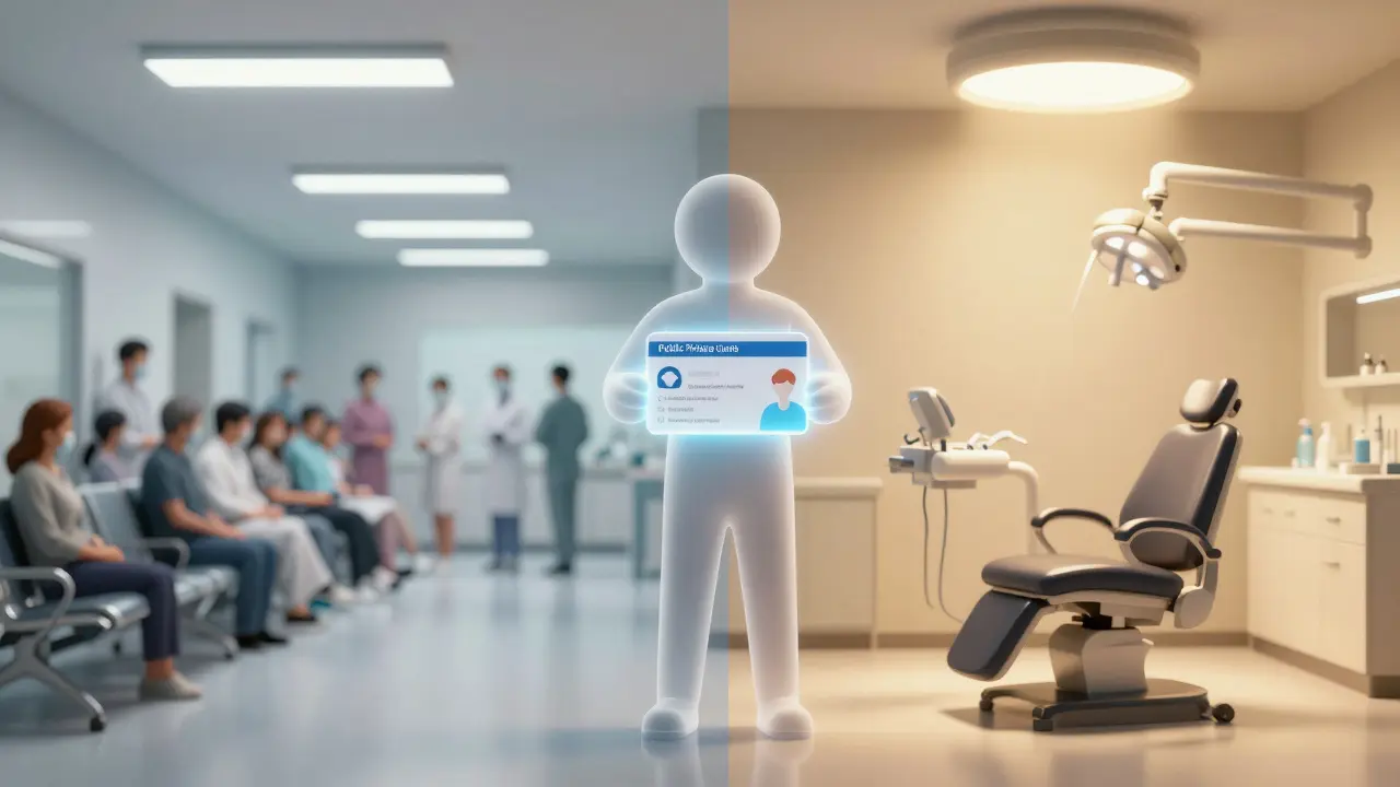 Srovnání čekárny nemocnice a soukromé kliniky