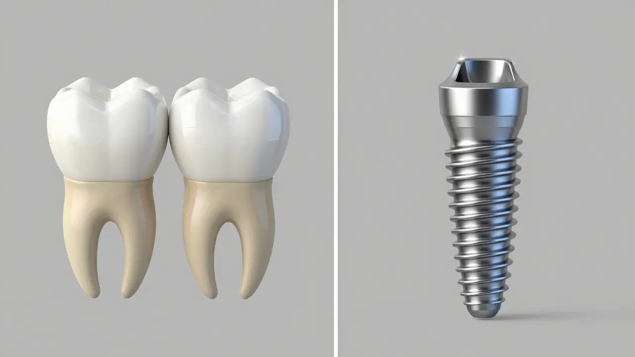 Srovnání zubního můstku a implantátu zachovávajícího zuby