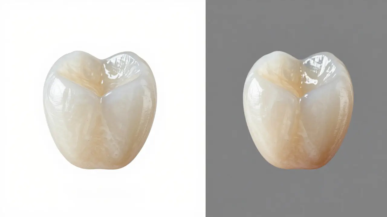 Porovnání porcelánové a kompozitní fazety