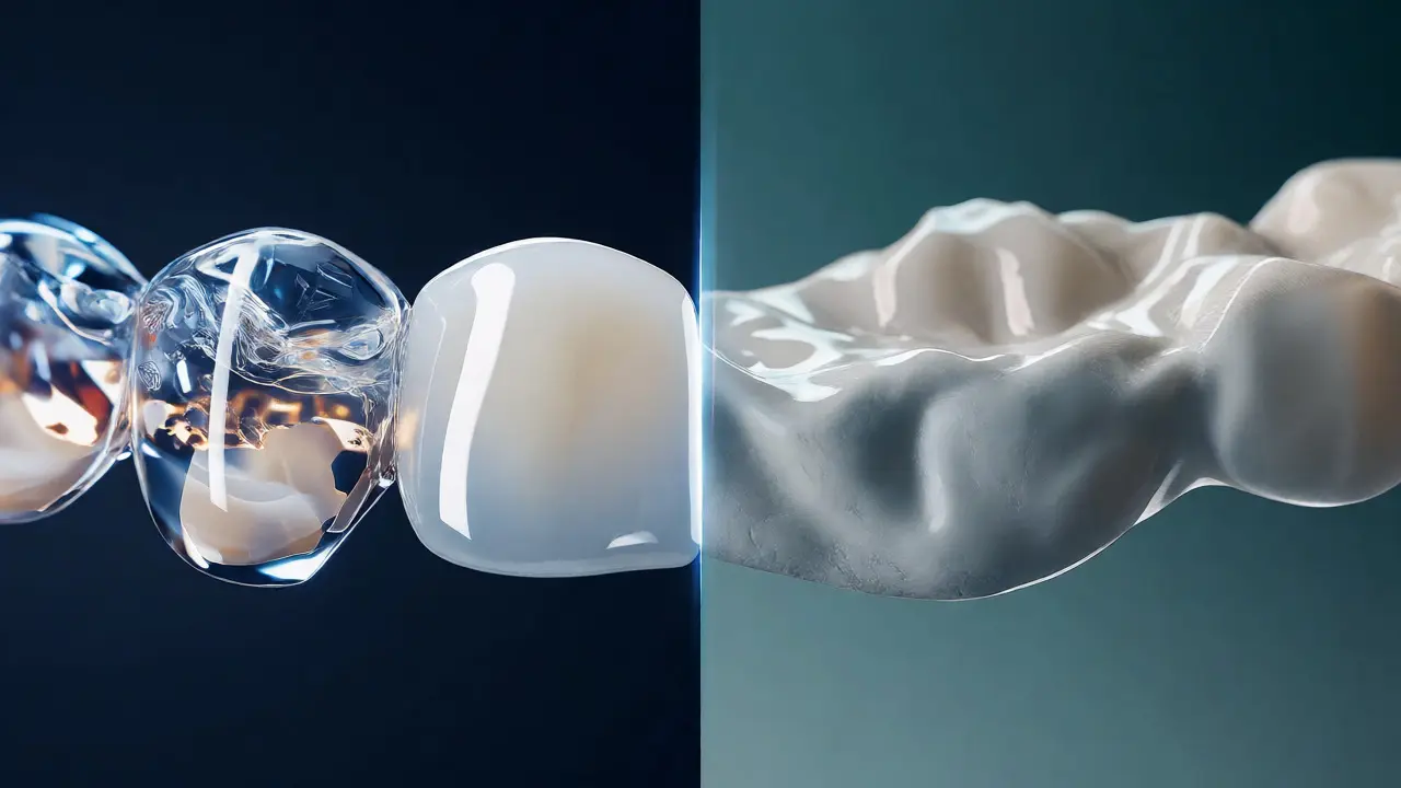Porovnání keramické a kompozitní facety v moderním stylu